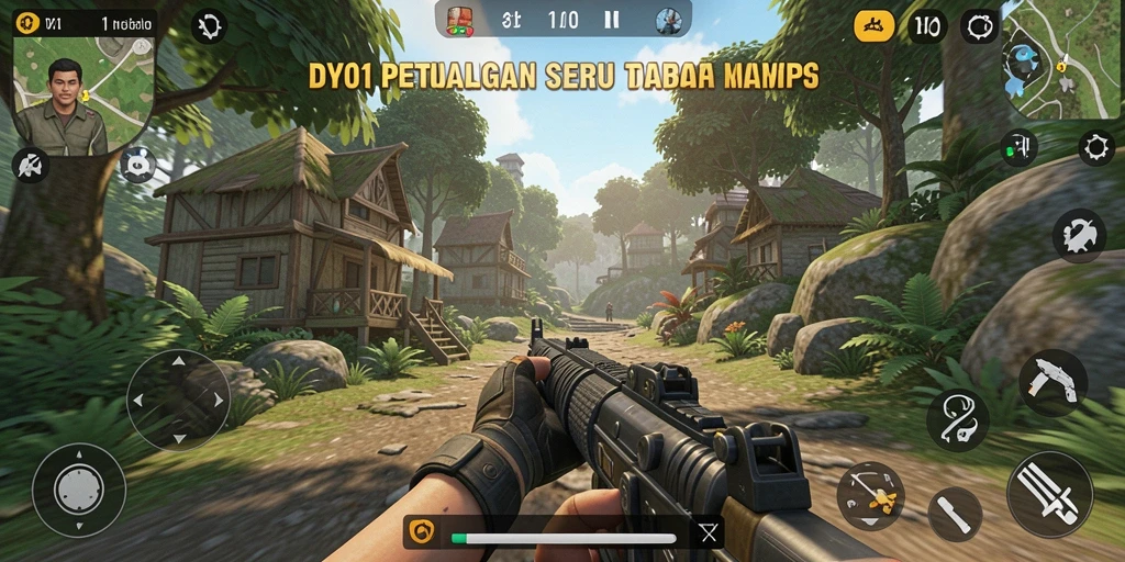 Tampilan gameplay seru dalam DY01 yang penuh aksi TPS.