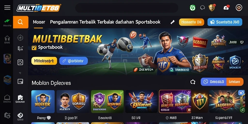 Screenshot MULTIBET88 menampilkan antarmuka Sportsbook yang intuitif.