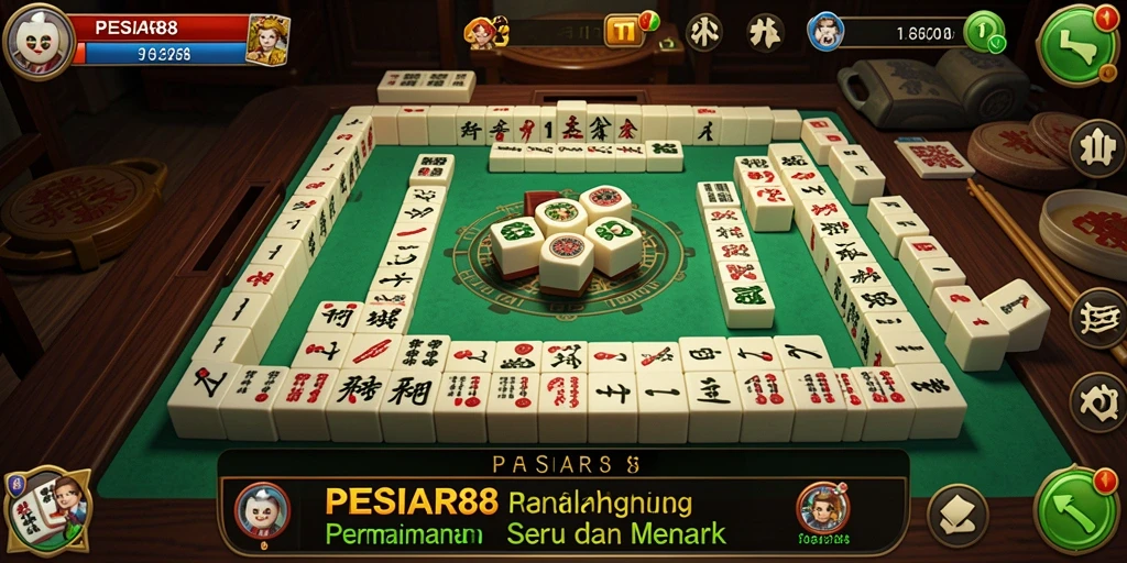 Screenshot utama PESIAR88 menampilkan gameplay Mahjong yang seru.