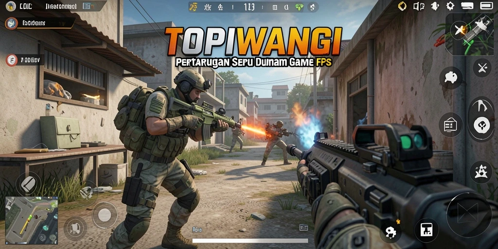 Screenshot gameplay menampilkan aksi mendebarkan dalam TOPIWANGI.