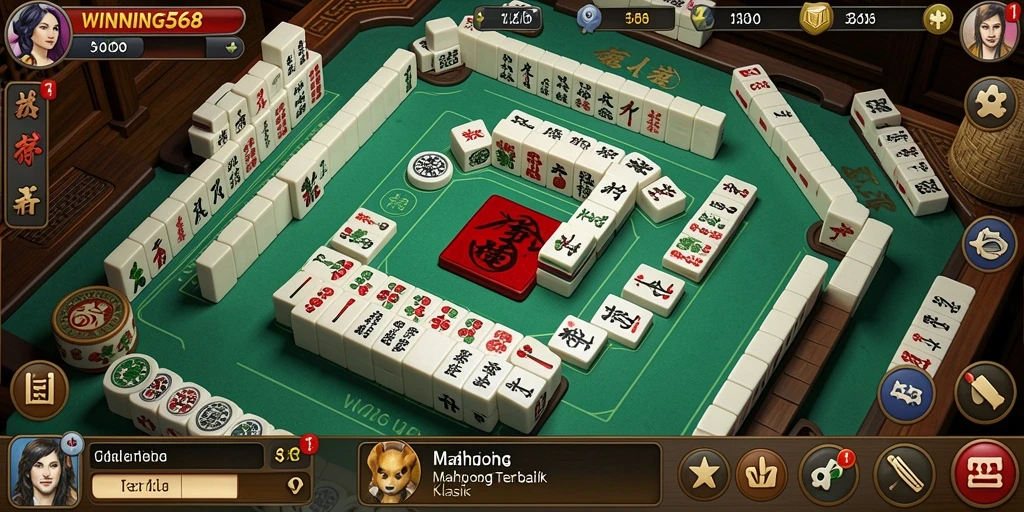 Tangkapan layar WINNING568 menampilkan pengalaman bermain Mahjong yang menyenangkan dan interaktif.